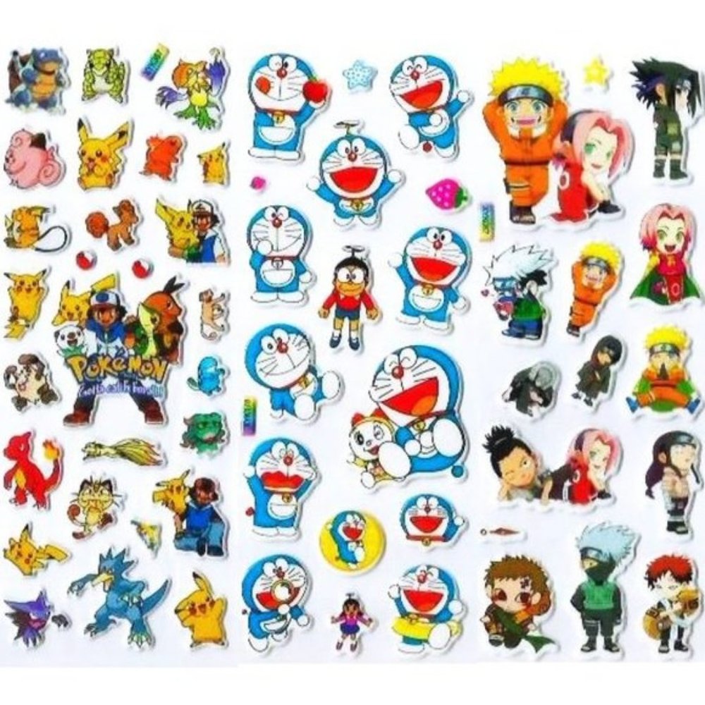 NEW MINI ANIME PUFFY STICKERS POKEMON CHIBI NARUTO